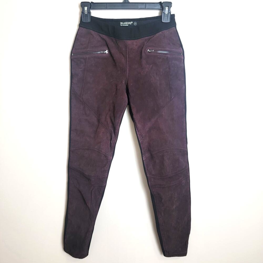 BlankNYC Purple Black Front Leather Leggings Size 27